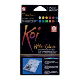 Sakura Koi Water Colors Pocket Field Sketch Box - 12 pastilles
